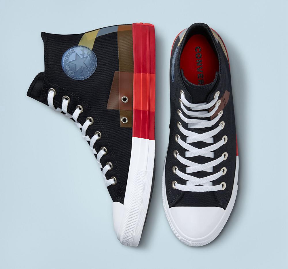 Black / University Red / White Men's Converse Chuck Taylor All Star Space Racer Unisex High Tops  India |  PNXI-48172