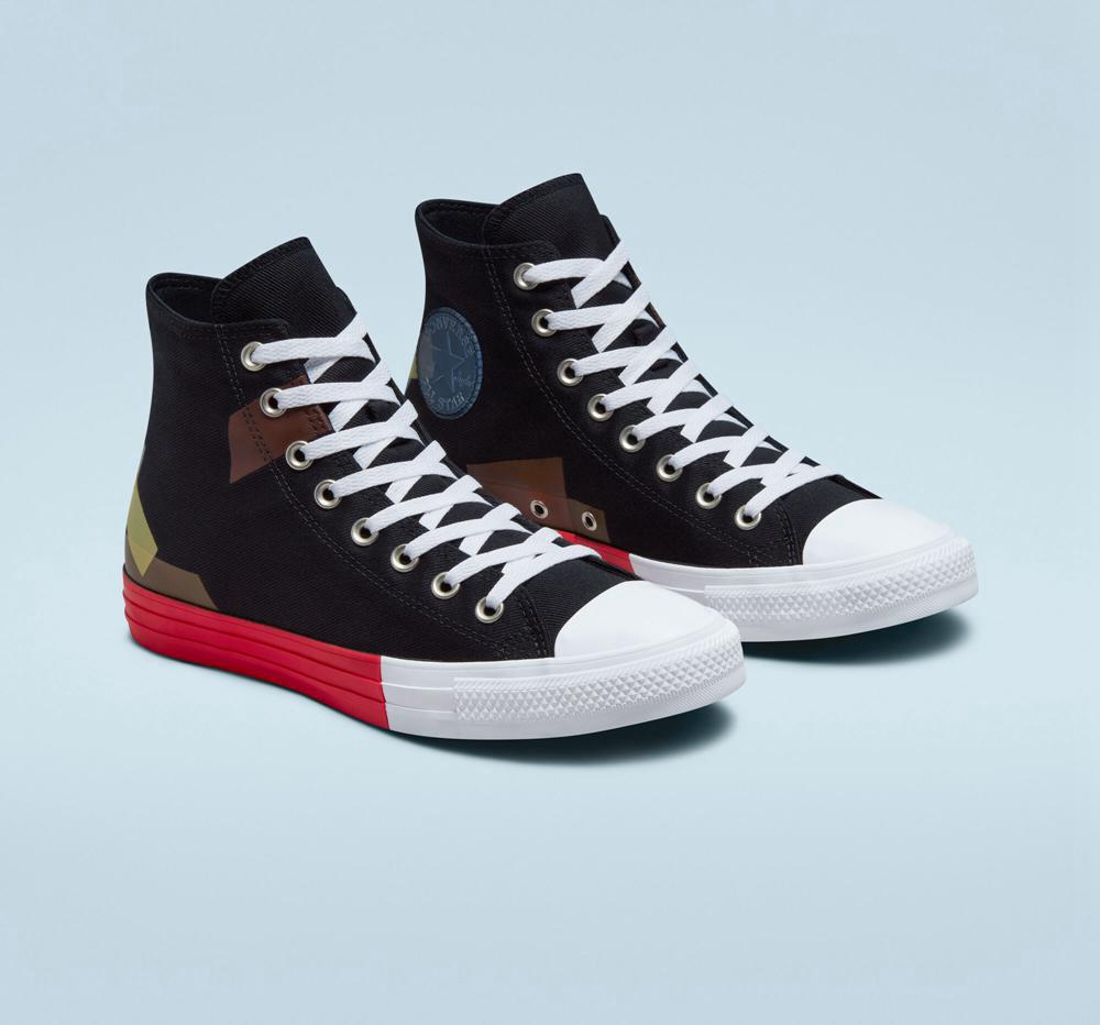 Black / University Red / White Men's Converse Chuck Taylor All Star Space Racer Unisex High Tops  India |  PNXI-48172