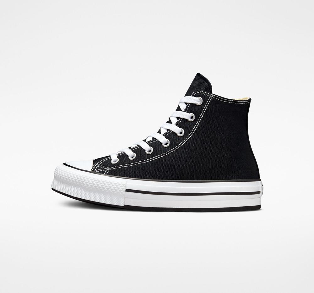 Black / White / Black Girls' Converse Chuck Taylor All Star Lift Platform Big Kids High Tops  India |  LSIC-48379