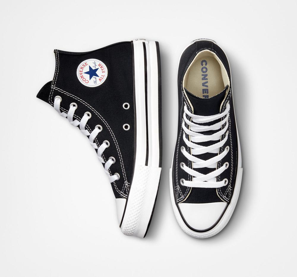 Black / White / Black Girls' Converse Chuck Taylor All Star Lift Platform Big Kids High Tops  India |  LSIC-48379