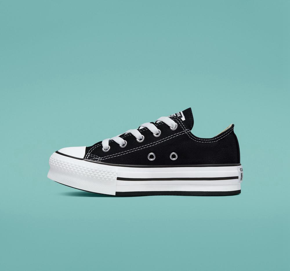 Black / White / Black Girls' Converse Chuck Taylor All Star Lift Platform Little Kids Low Tops  India |  TYZM-07316