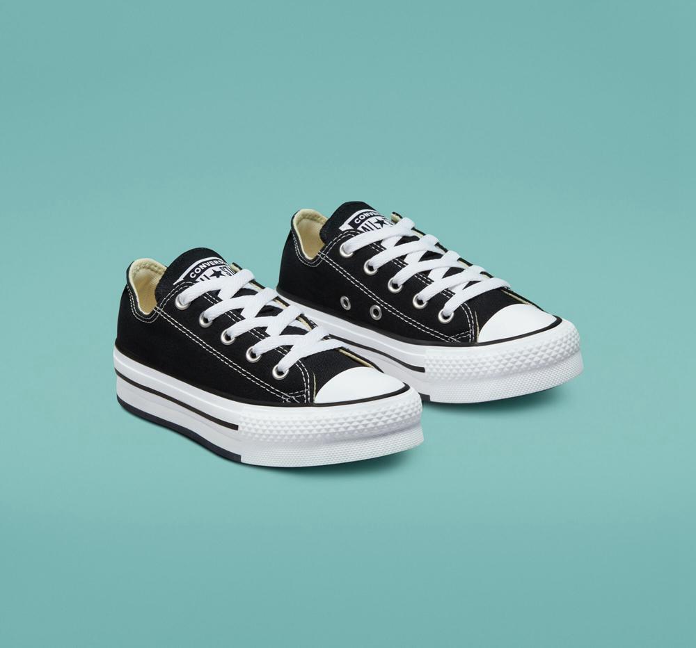 Black / White / Black Girls' Converse Chuck Taylor All Star Lift Platform Little Kids Low Tops  India |  TYZM-07316