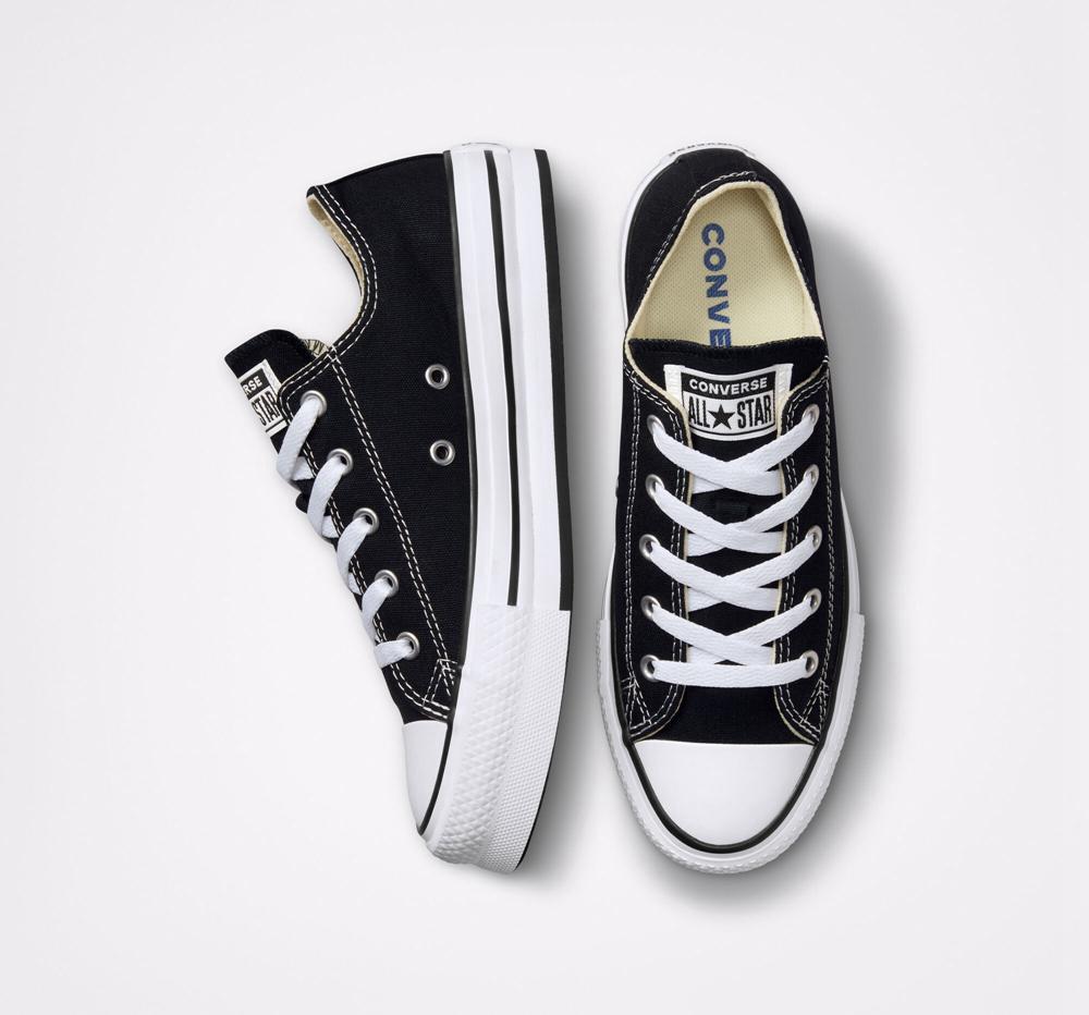 Black / White / Black Girls' Converse Chuck Taylor All Star Lift Platform Big Kids Low Tops  India |  VCNA-90627