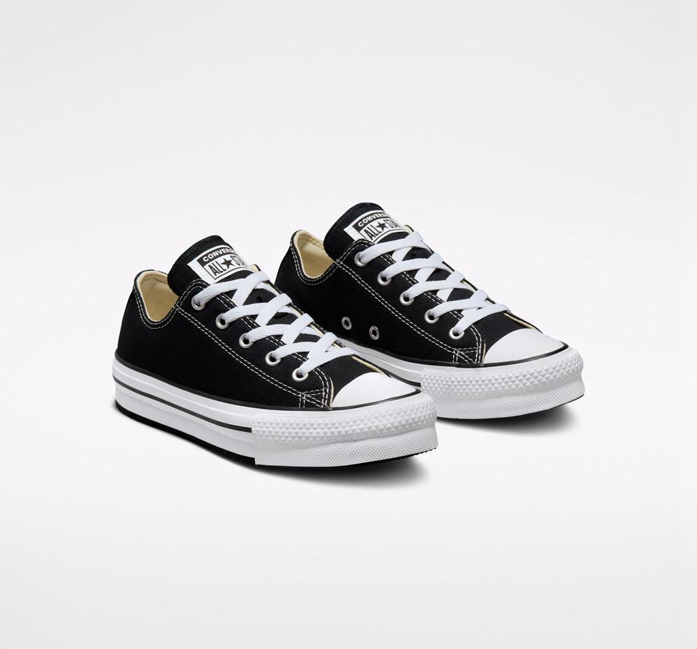 Black / White / Black Girls' Converse Chuck Taylor All Star Lift Platform Big Kids Low Tops  India |  VCNA-90627