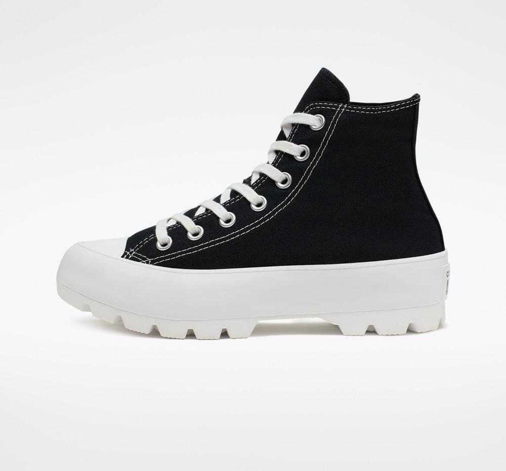 Black / White / Black Women's Converse Chuck Taylor All Star Lugged Boots  India |  GWVY-32416