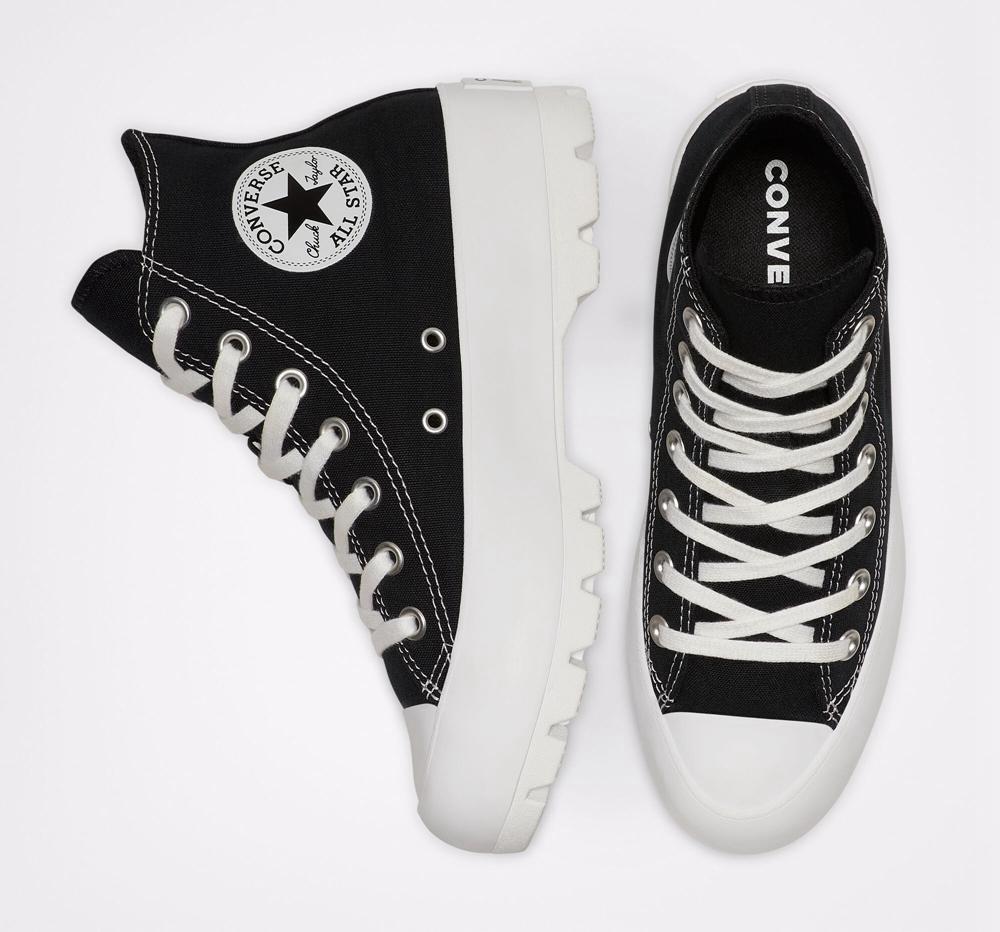 Black / White / Black Women's Converse Chuck Taylor All Star Lugged Boots  India |  GWVY-32416