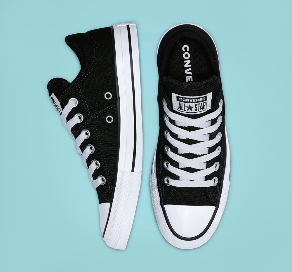 Black / White / Black Women's Converse Chuck Taylor All Star Madison Low Tops  India |  KHOT-03894