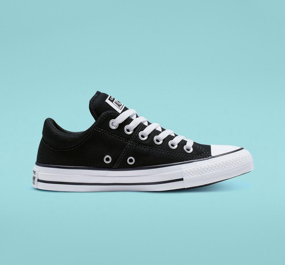 Black / White / Black Women\'s Converse Chuck Taylor All Star Madison Low Tops  India |  KHOT-03894