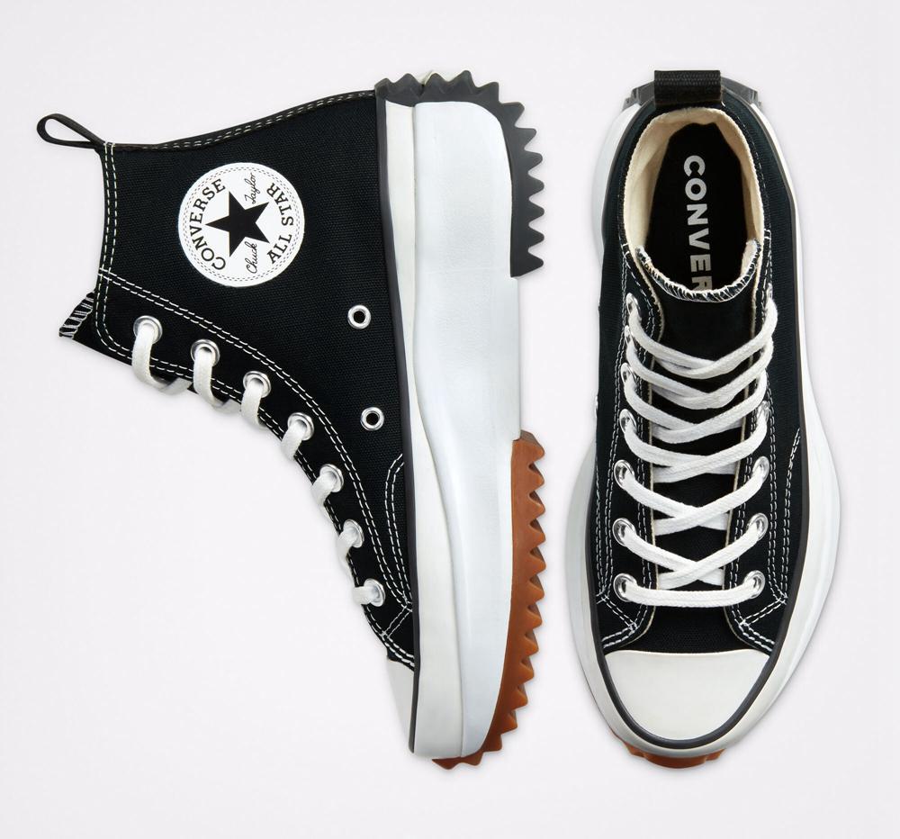 Black / White / Gum Men's Converse Run Star Hike Unisex High Top Platform Shoes  India |  KXNW-14530