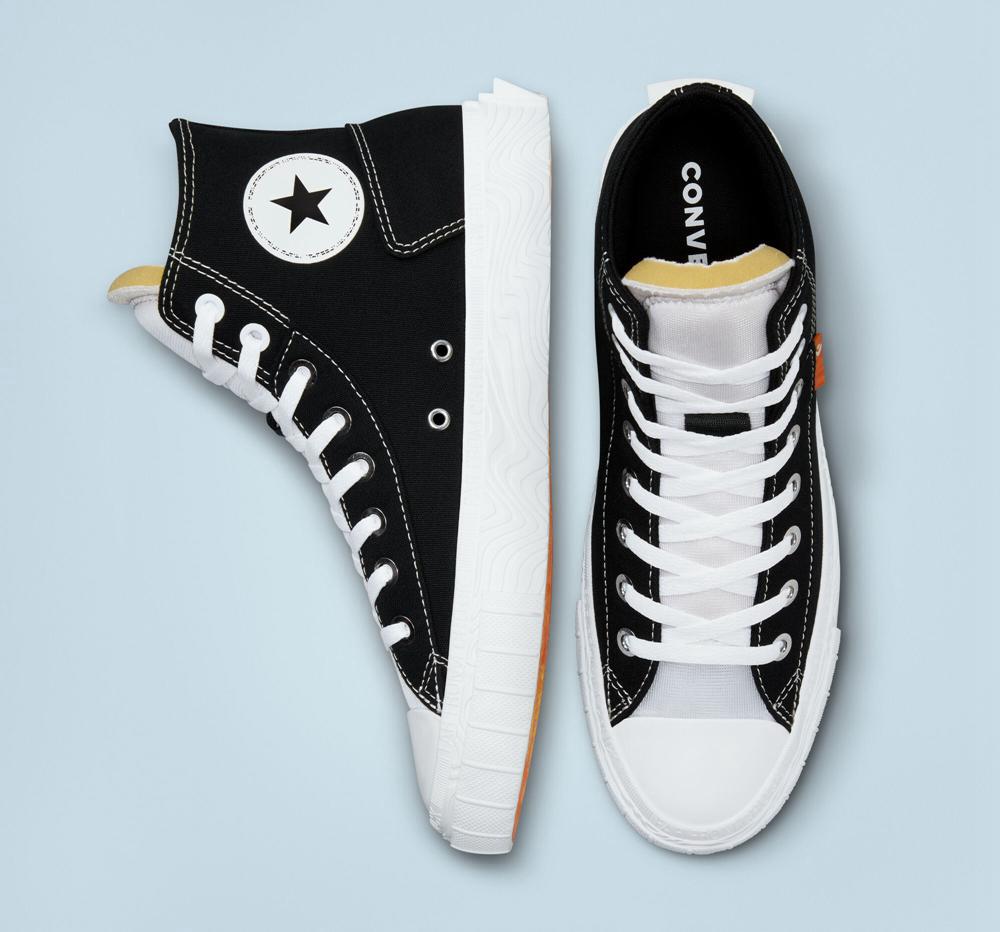 Black / White / White Men's Converse Chuck Taylor Alt Star Canvas Unisex High Tops  India |  WLBR-95642