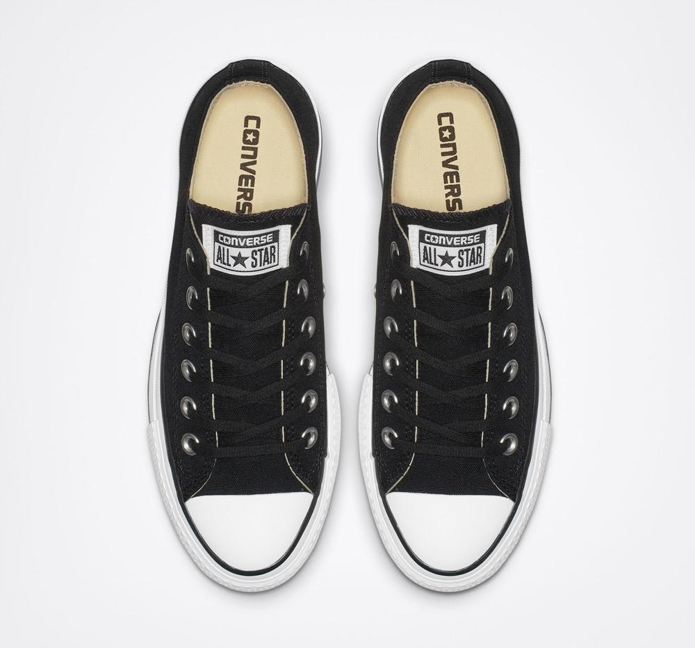 Black / White / White Women's Converse Chuck Taylor All Star Lift Platform Canvas Low Tops  India |  KCOA-54793