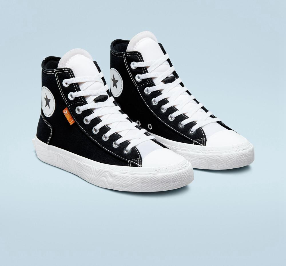 Black / White / White Women's Converse Chuck Taylor Alt Star Canvas Unisex High Tops  India |  MVKH-68527