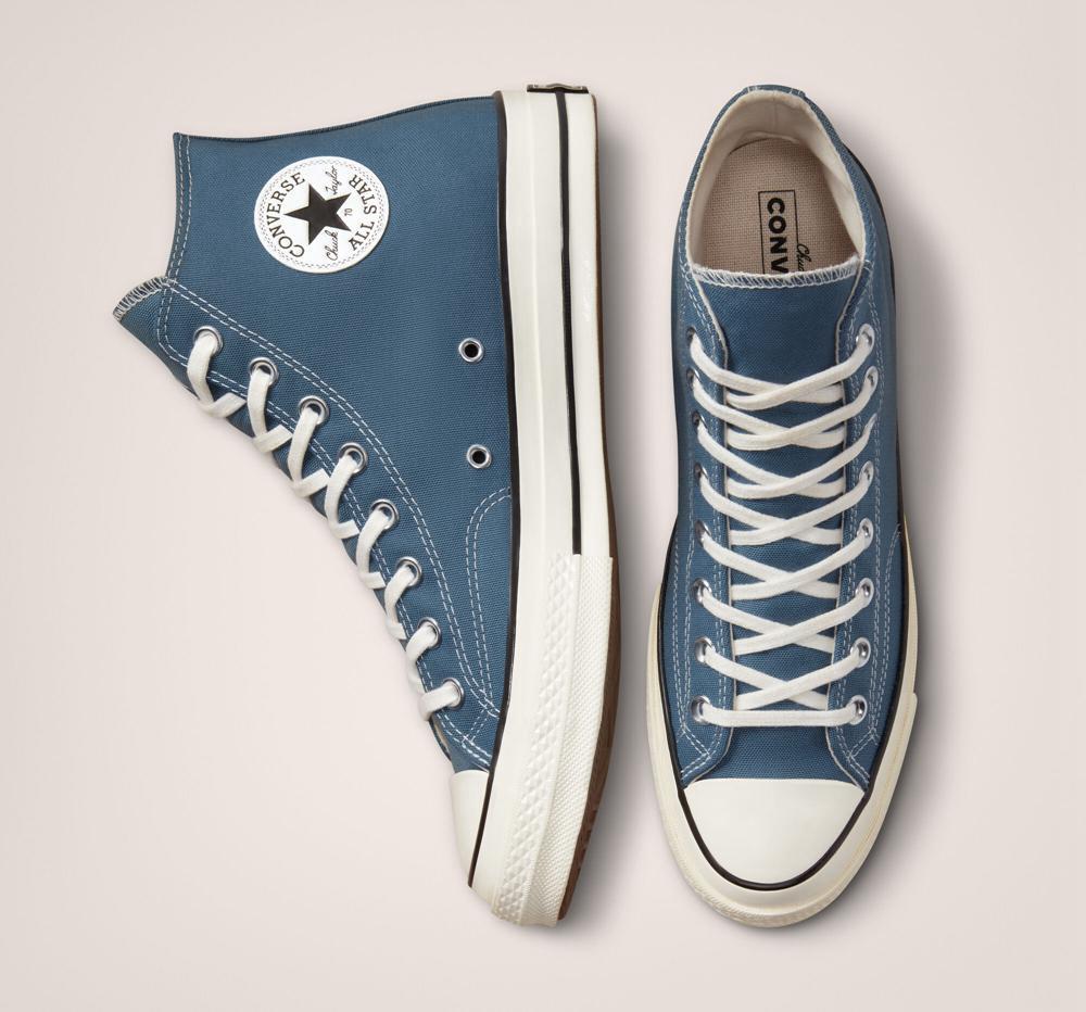 Blue Deep Waters / Egret / Black Women's Converse Chuck 70 Vintage Canvas Unisex High Tops  India |  KOFB-92375