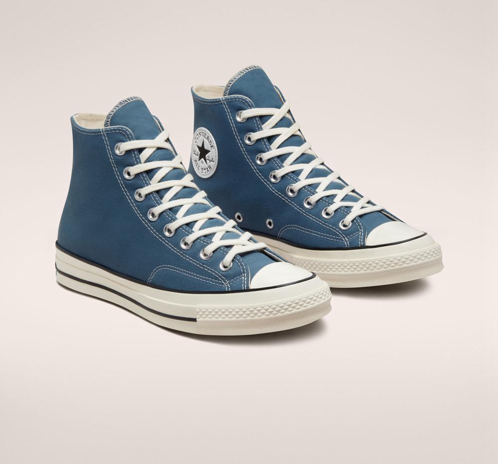 Blue Deep Waters / Egret / Black Women's Converse Chuck 70 Vintage Canvas Unisex High Tops  India |  KOFB-92375