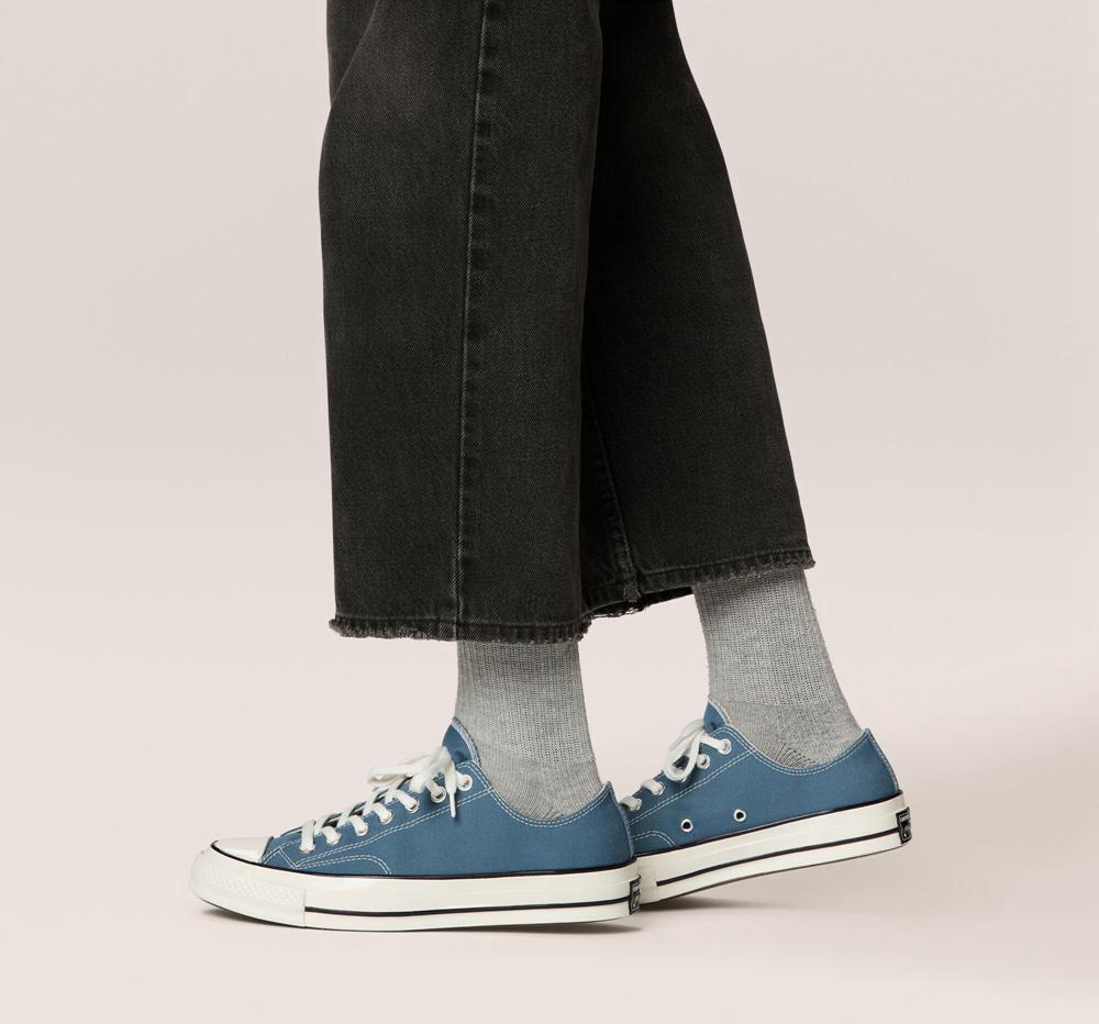 Blue Deep Waters / Egret / Black Women's Converse Chuck 70 Canvas Unisex Low Tops  India |  NQGT-07813