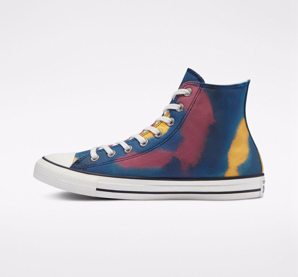 Blue / Multi / Egret Men's Converse Chuck Taylor All Star Tie Dye Unisex High Tops  India |  OPZW-54371