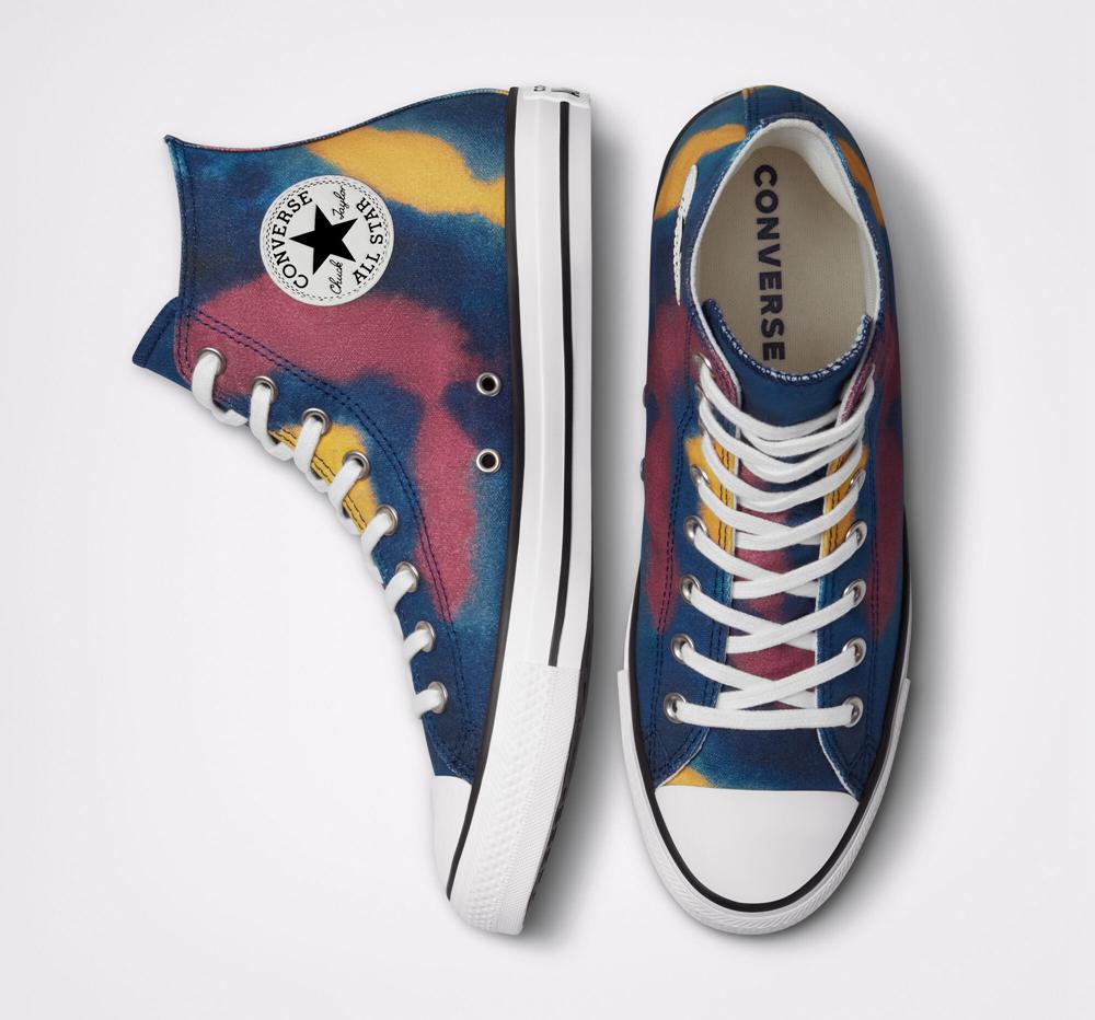 Blue / Multi / Egret Men's Converse Chuck Taylor All Star Tie Dye Unisex High Tops  India |  OPZW-54371