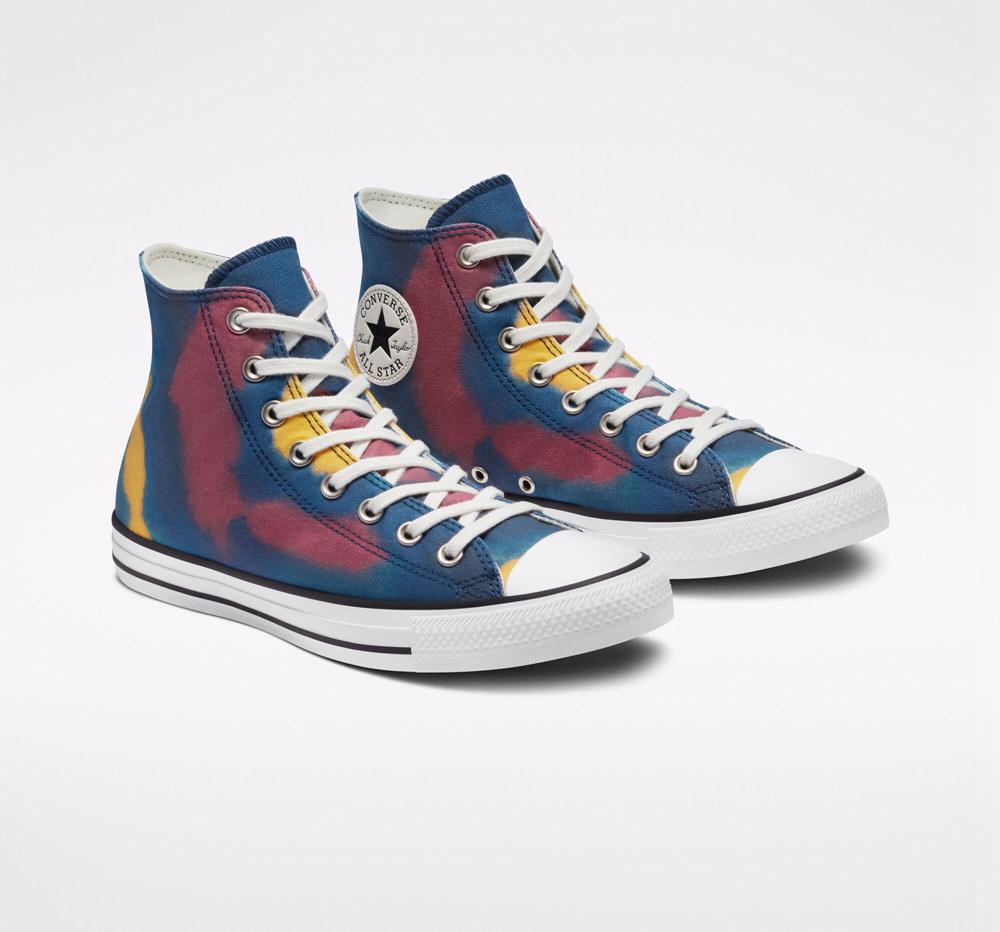 Blue / Multi / Egret Men's Converse Chuck Taylor All Star Tie Dye Unisex High Tops  India |  OPZW-54371