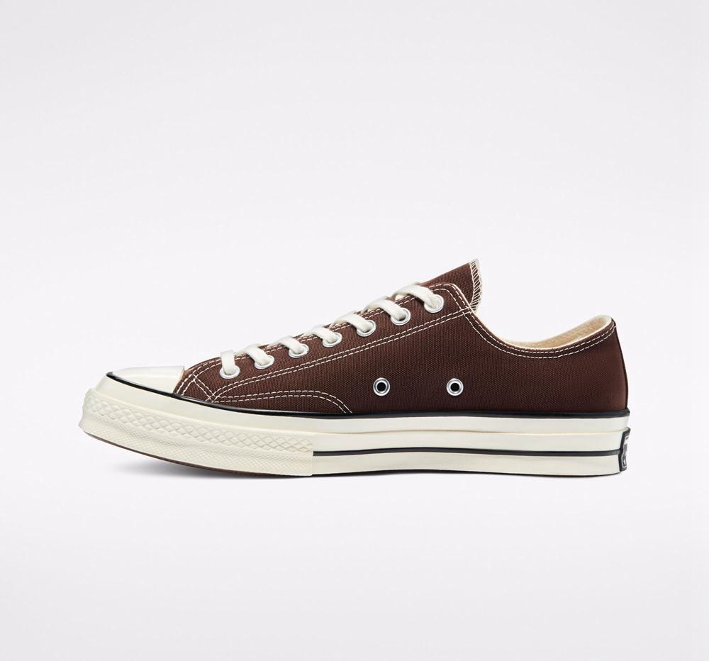 Brown Dark Root / Black / Egret Men's Converse Chuck 70 Vintage Canvas Unisex Low Tops  India |  DKPG-73258