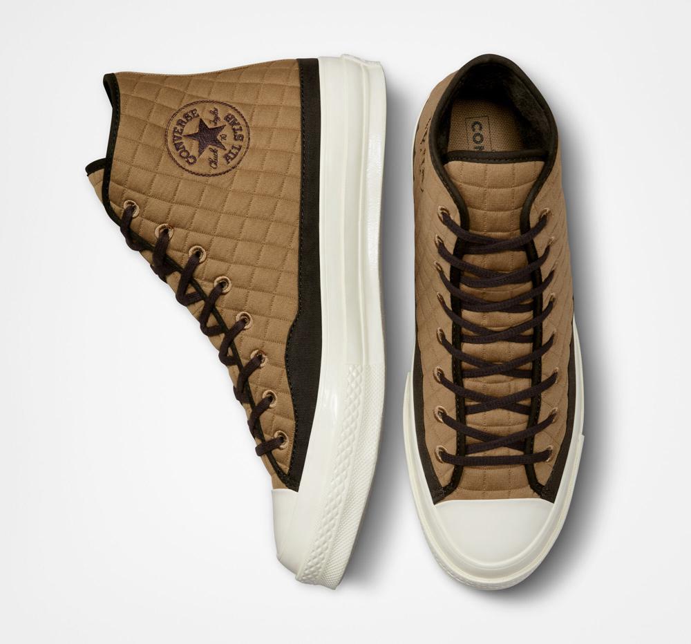 Brown Sand Dune / Black / Egret Men's Converse Chuck 70 Quilted Unisex High Tops  India |  OVSM-59823