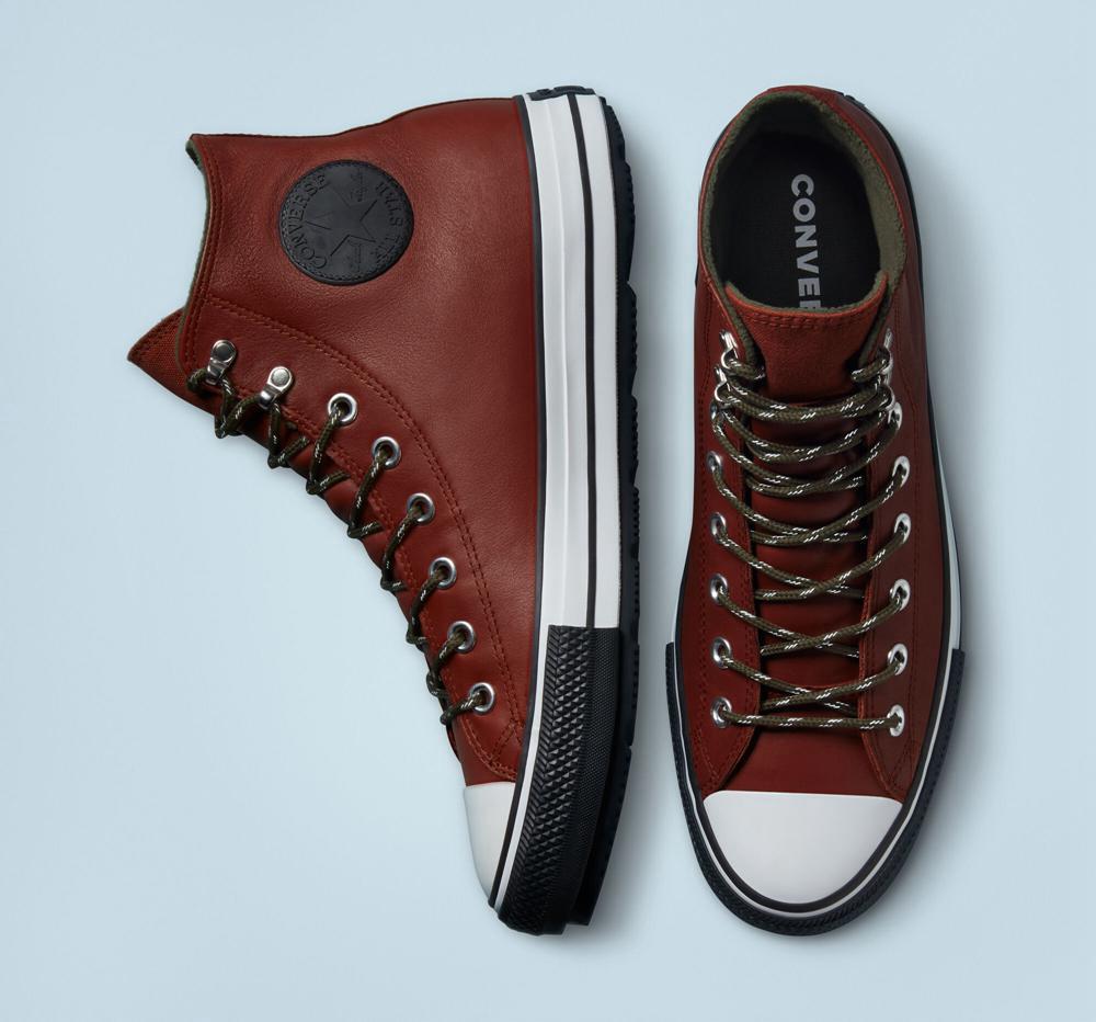 Burgundy Cedar Bark / White / Black Men's Converse Chuck Taylor All Star Winter Unisex Boots  India |  CZYB-75924