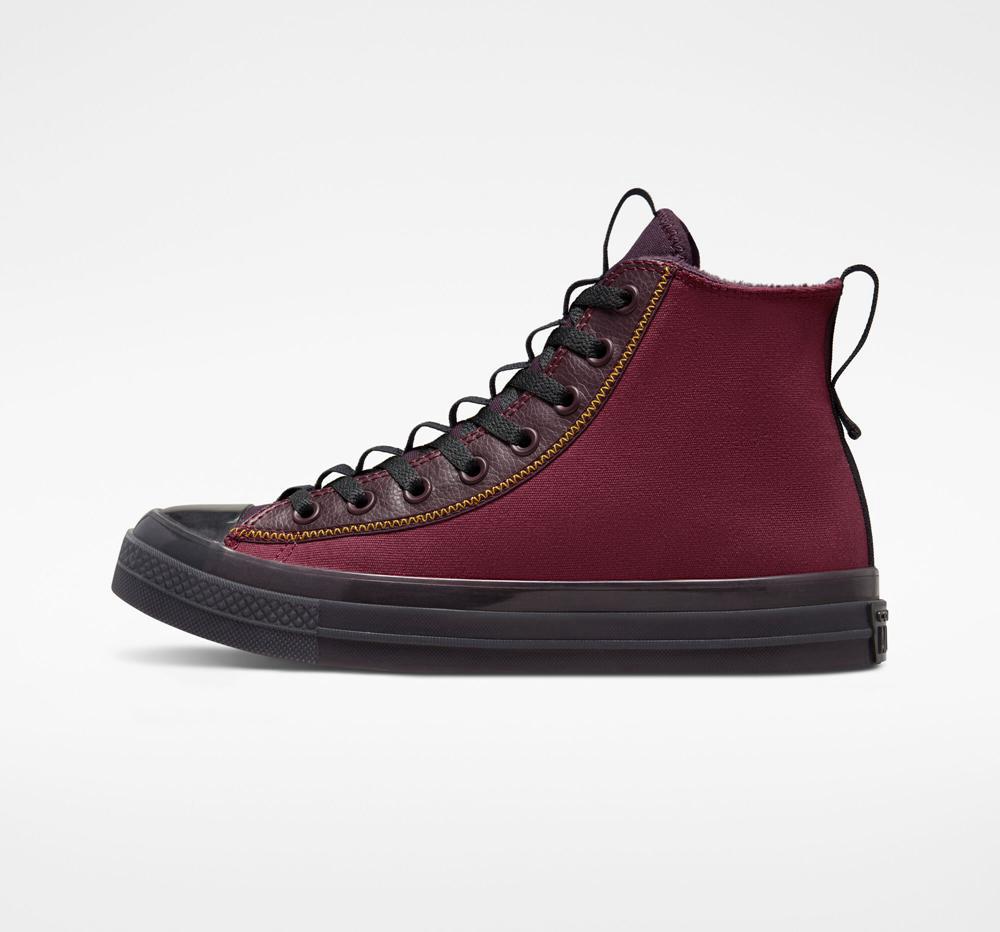 Burgundy Dark Beetroot / Black Cherry Men's Converse Chuck Taylor All Star Cx Explore Counter Climate Unisex High Tops  India |  ONXE-48026