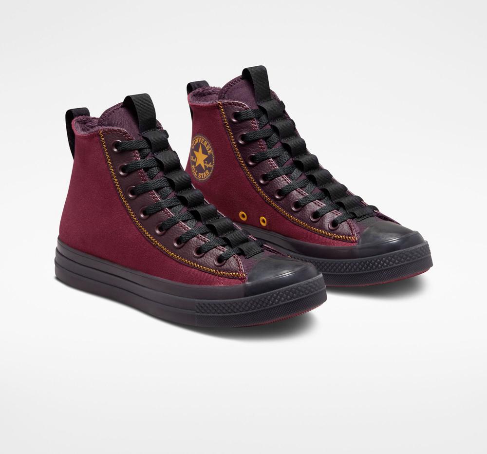 Burgundy Dark Beetroot / Black Cherry Men's Converse Chuck Taylor All Star Cx Explore Counter Climate Unisex High Tops  India |  ONXE-48026