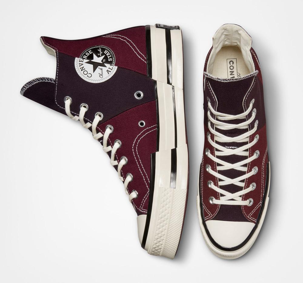 Burgundy Dark Beetroot / Egret / Black Men's Converse Chuck 70 Plus Unisex High Top Platform Shoes  India |  ASDR-50439