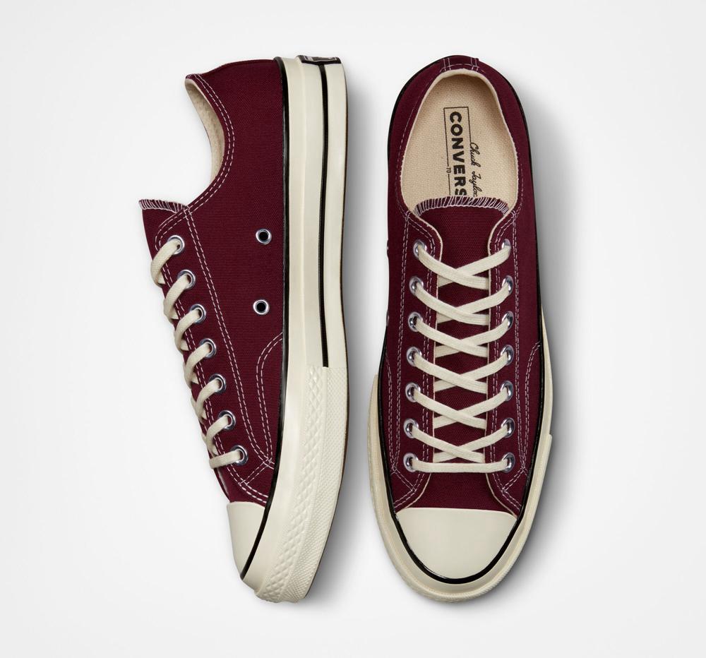 Burgundy Dark Beetroot / Egret / Black Men's Converse Chuck 70 Vintage Canvas Unisex Low Tops  India |  IRZU-53068