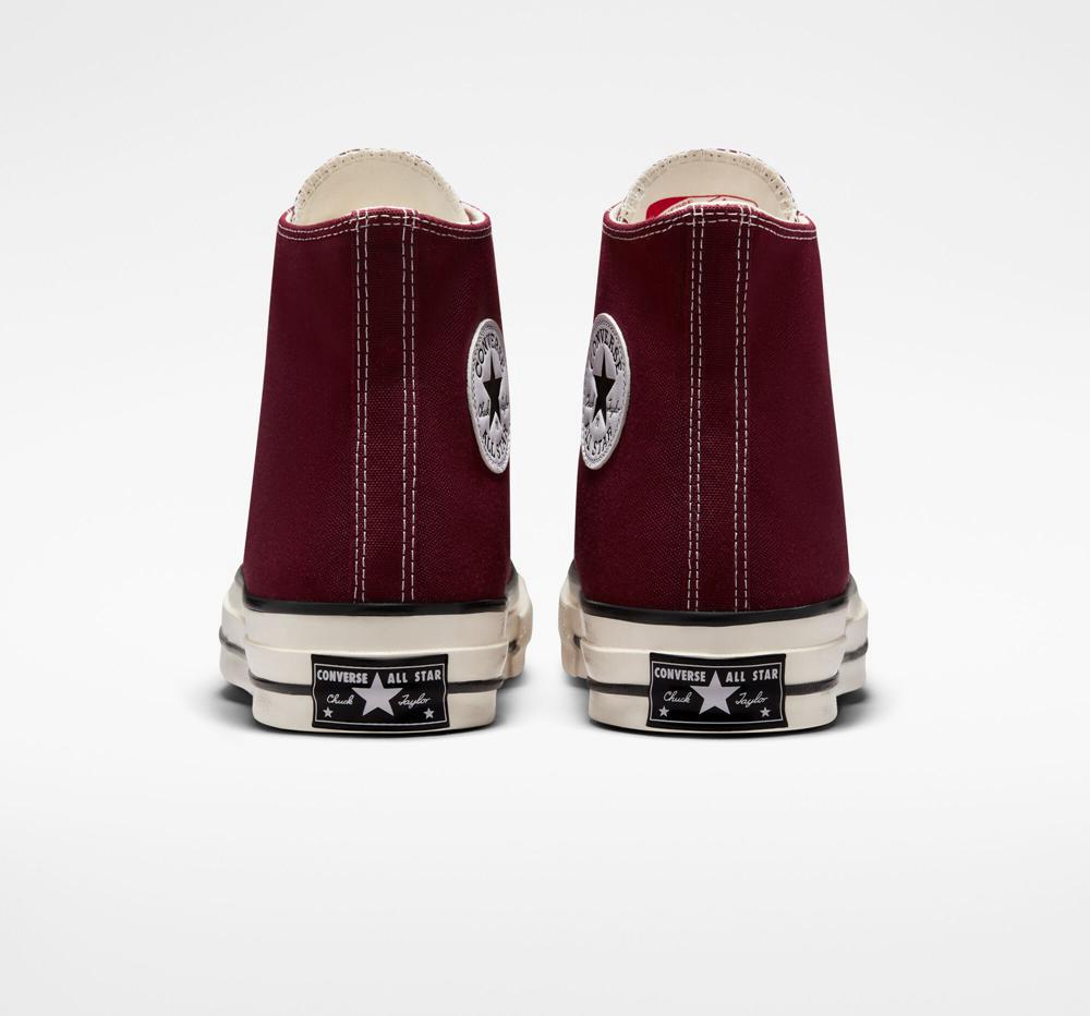 Burgundy Dark Beetroot / Egret / Black Men's Converse Chuck 70 Vintage Canvas Unisex High Tops  India |  SXPH-24703