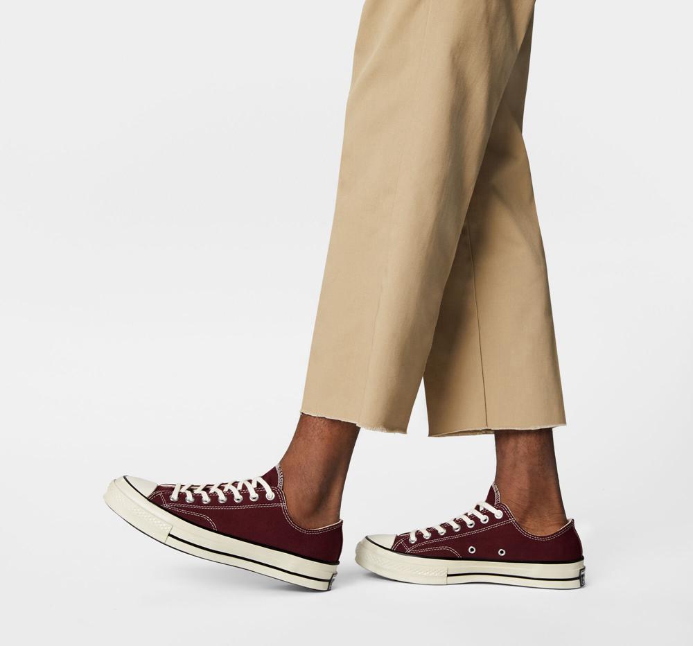 Burgundy Dark Beetroot / Egret / Black Men's Converse Chuck 70 Vintage Canvas Unisex Low Tops  India |  WYIJ-09645