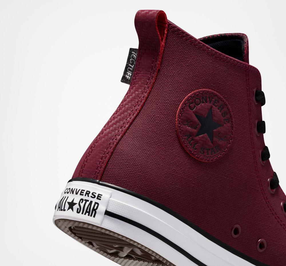 Burgundy Dark Beetroot / White / Black Men's Converse Chuck Taylor All Star Tectuff Unisex High Tops  India |  GKMB-92405