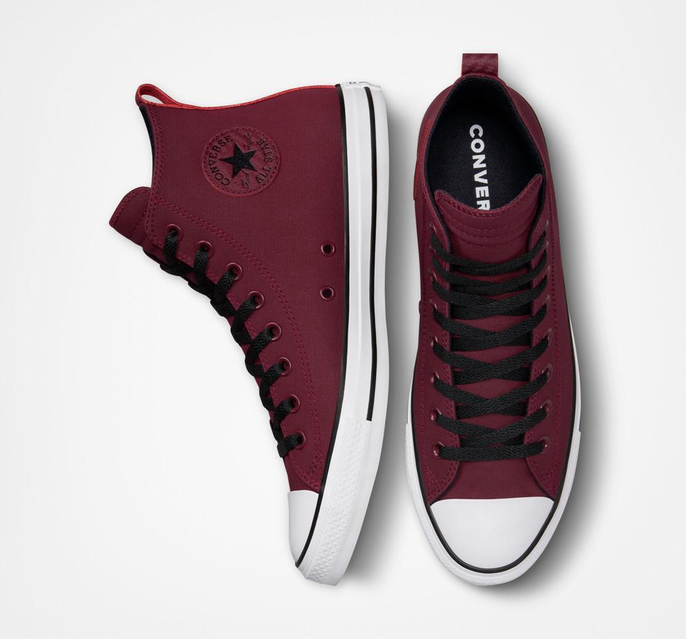 Burgundy Dark Beetroot / White / Black Men's Converse Chuck Taylor All Star Tectuff Unisex High Tops  India |  GKMB-92405