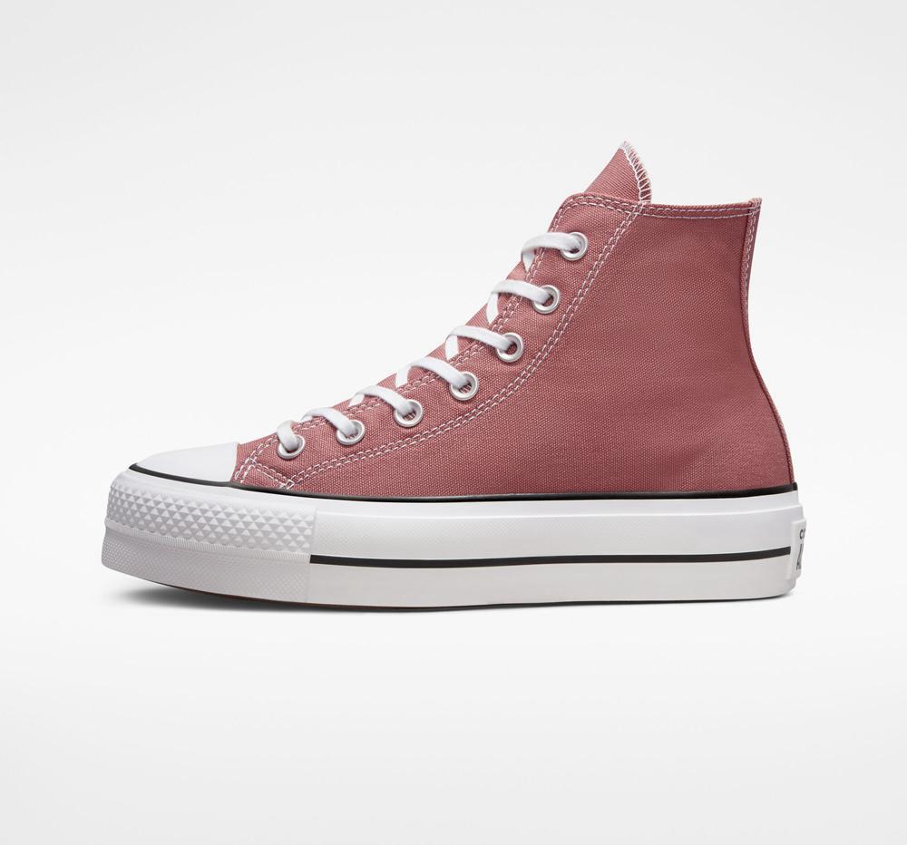 Burgundy Saddle / Black / White Women's Converse Chuck Taylor All Star Lift Canvas High Top Platform Shoes  India |  YQWM-15368