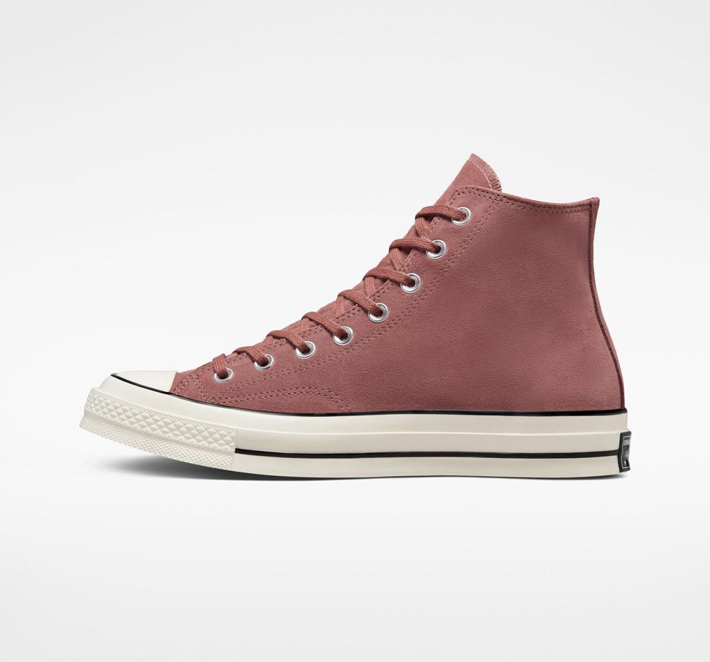 Burgundy Saddle / Egret / Black Men's Converse Chuck 70 Suede Unisex High Tops  India |  HTNS-08134