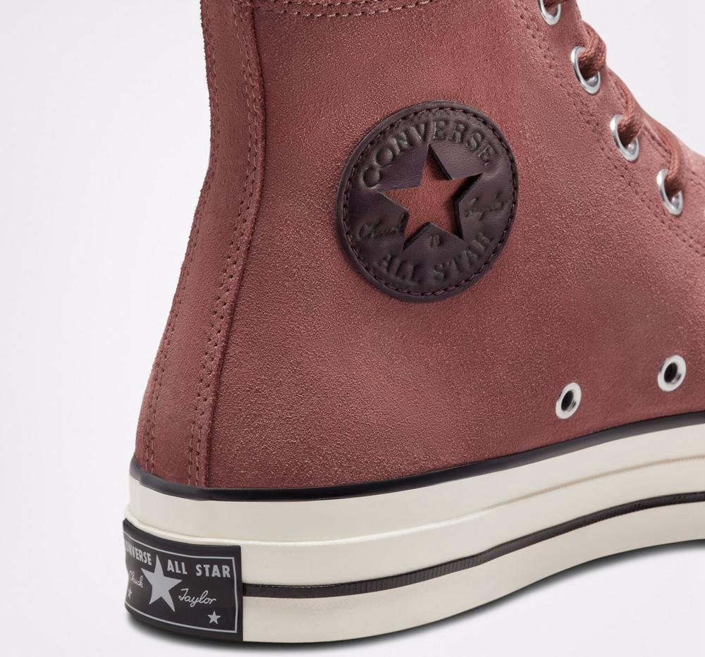 Burgundy Saddle / Egret / Black Men's Converse Chuck 70 Suede Unisex High Tops  India |  HTNS-08134