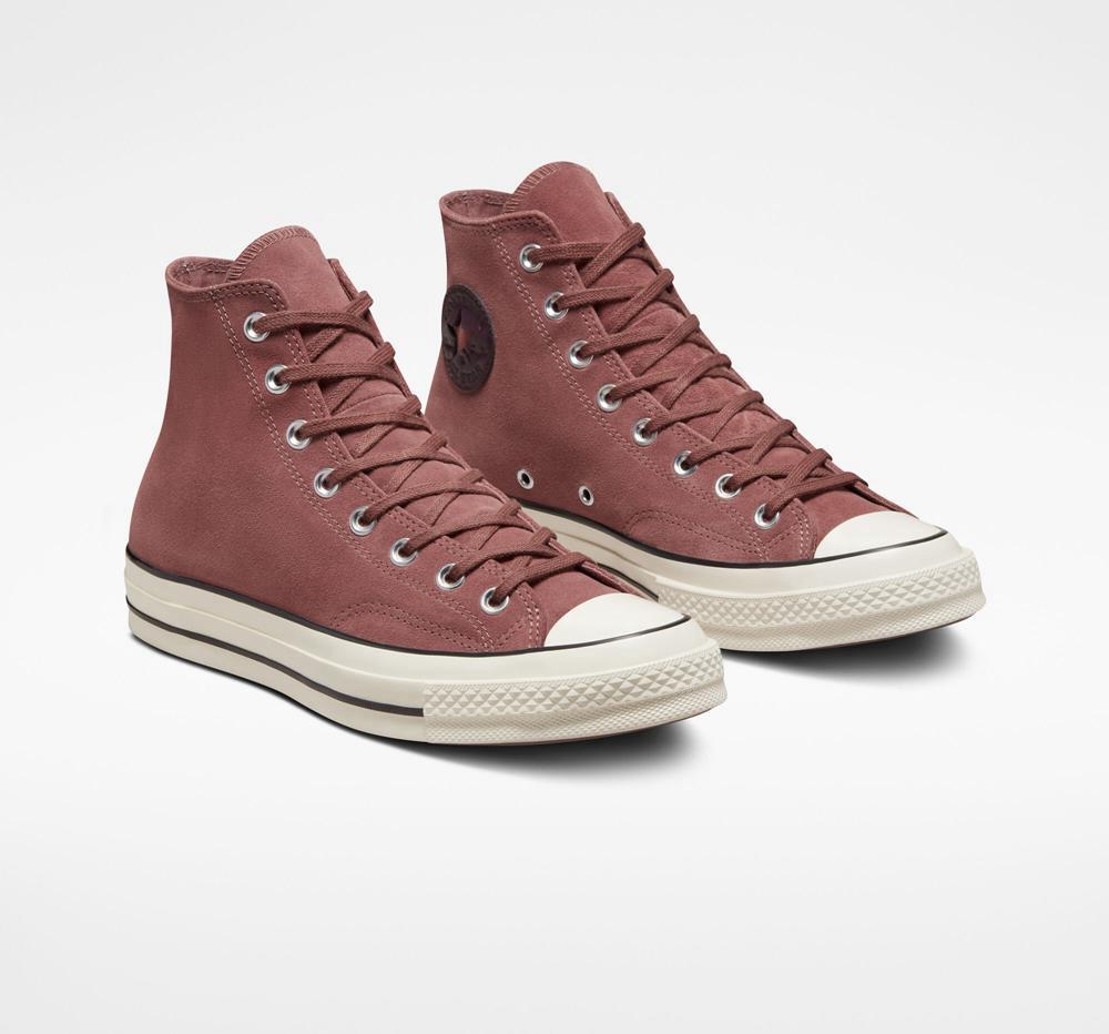 Burgundy Saddle / Egret / Black Men's Converse Chuck 70 Suede Unisex High Tops  India |  HTNS-08134