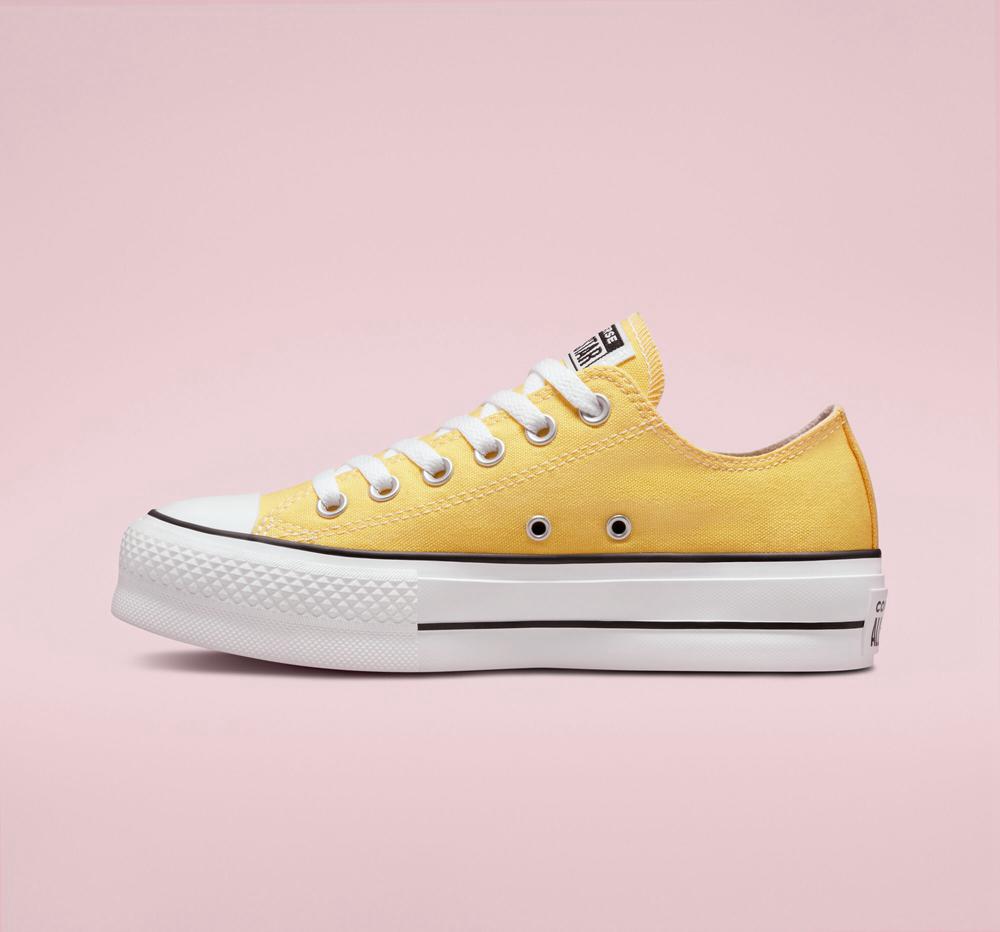 Butter Yellow Women's Converse Chuck Taylor All Star Lift Platform Surplus Canvas Unisex Low Tops  India |  GZTC-94751