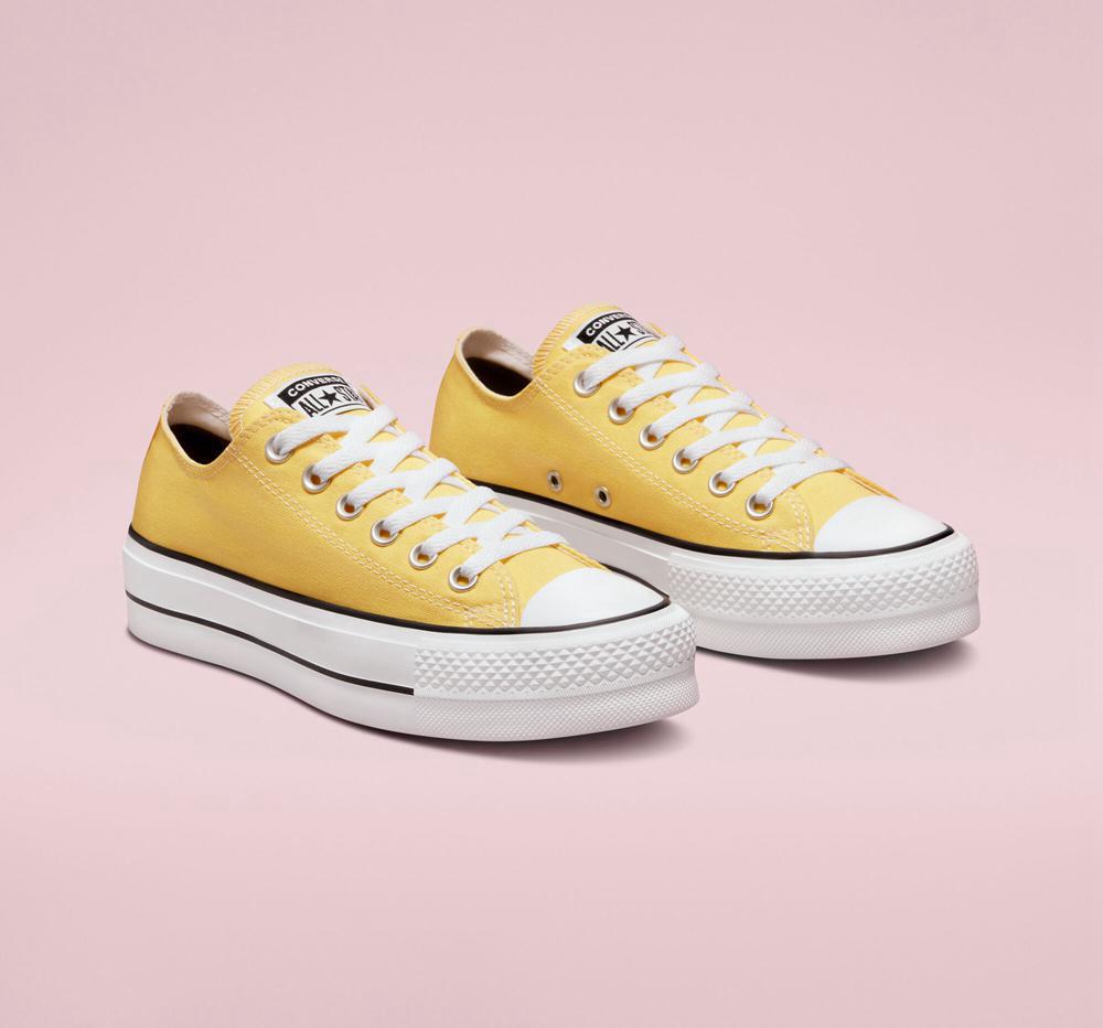 Butter Yellow Women's Converse Chuck Taylor All Star Lift Platform Surplus Canvas Unisex Low Tops  India |  GZTC-94751