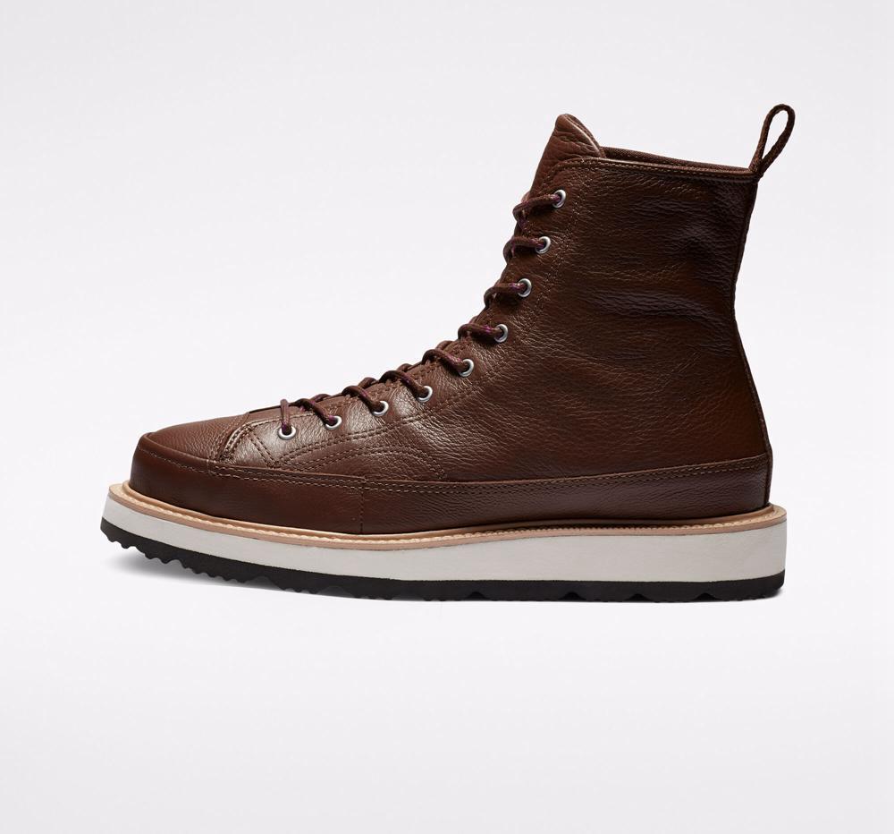 Chocolate / Light Fawn / Black Men's Converse Chuck Taylor Crafted Boot Unisex Boots  India |  PZFK-89304