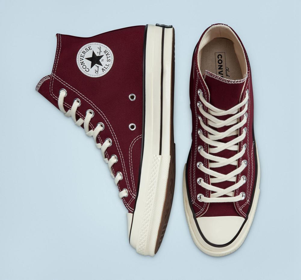 Deep Bordeaux / Egret / Black Men's Converse Chuck 70 Vintage Canvas Unisex High Tops  India |  PKEB-12654