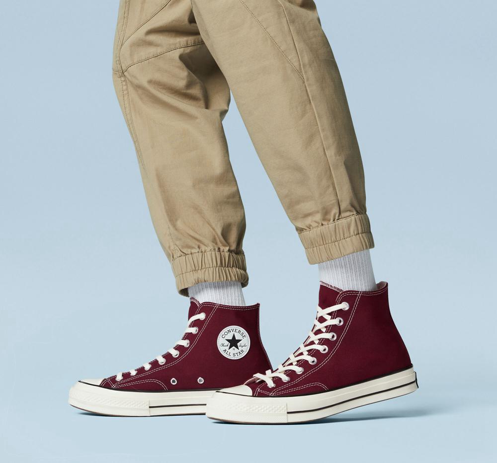 Deep Bordeaux / Egret / Black Men's Converse Chuck 70 Vintage Canvas Unisex High Tops  India |  PKEB-12654