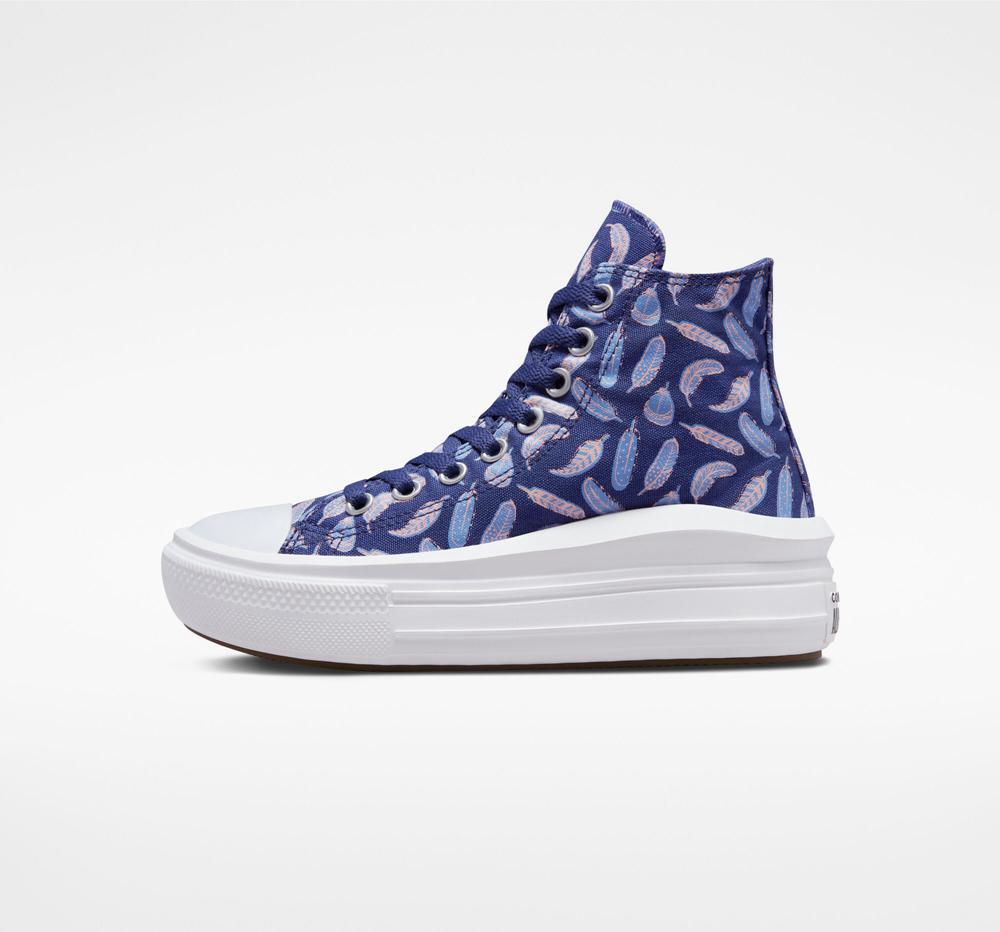 Dk Purple Dust / Royal Pulse Girls' Converse Chuck Taylor All Star Move Platform Feathers Big Kids High Tops  India |  VCIS-47983