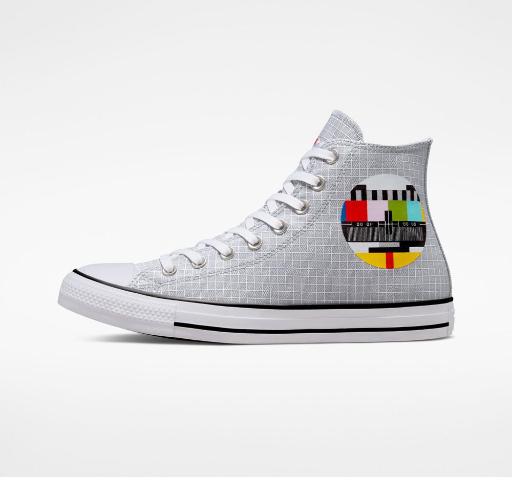 Dk Smoke Grey / Multi Men's Converse Chuck Taylor All Star Color Grid Unisex High Tops  India |  THYP-74389