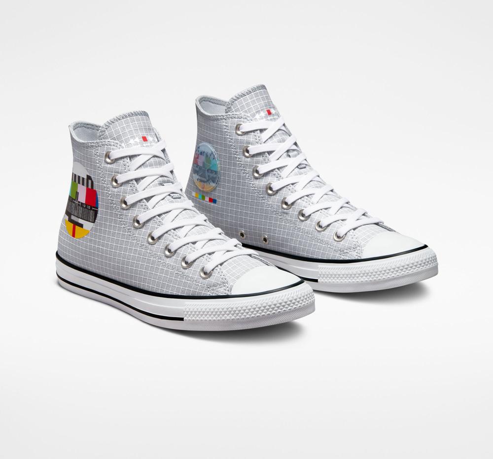 Dk Smoke Grey / Multi Men's Converse Chuck Taylor All Star Color Grid Unisex High Tops  India |  THYP-74389