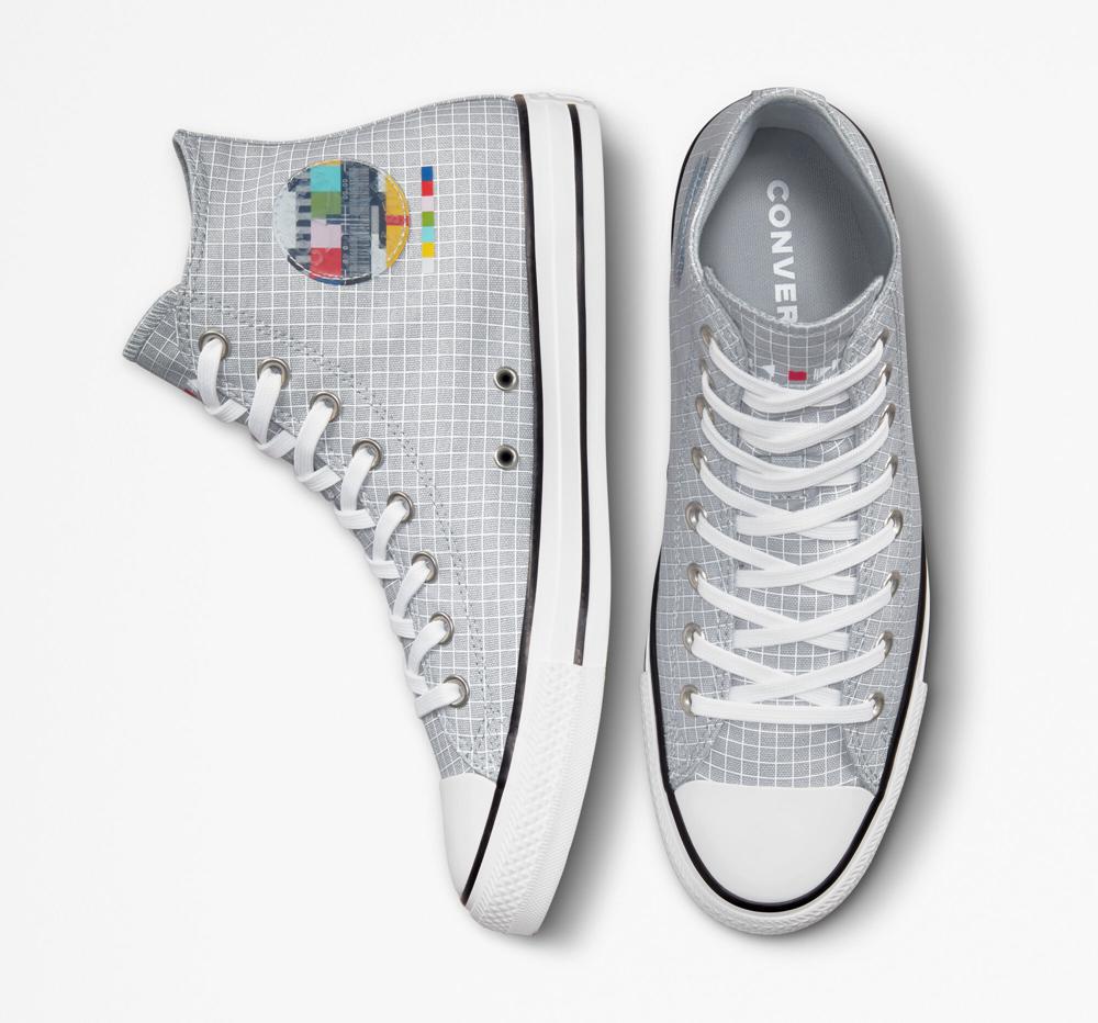 Dk Smoke Grey / Multi Women's Converse Chuck Taylor All Star Color Grid Unisex High Tops  India |  OZIA-51402