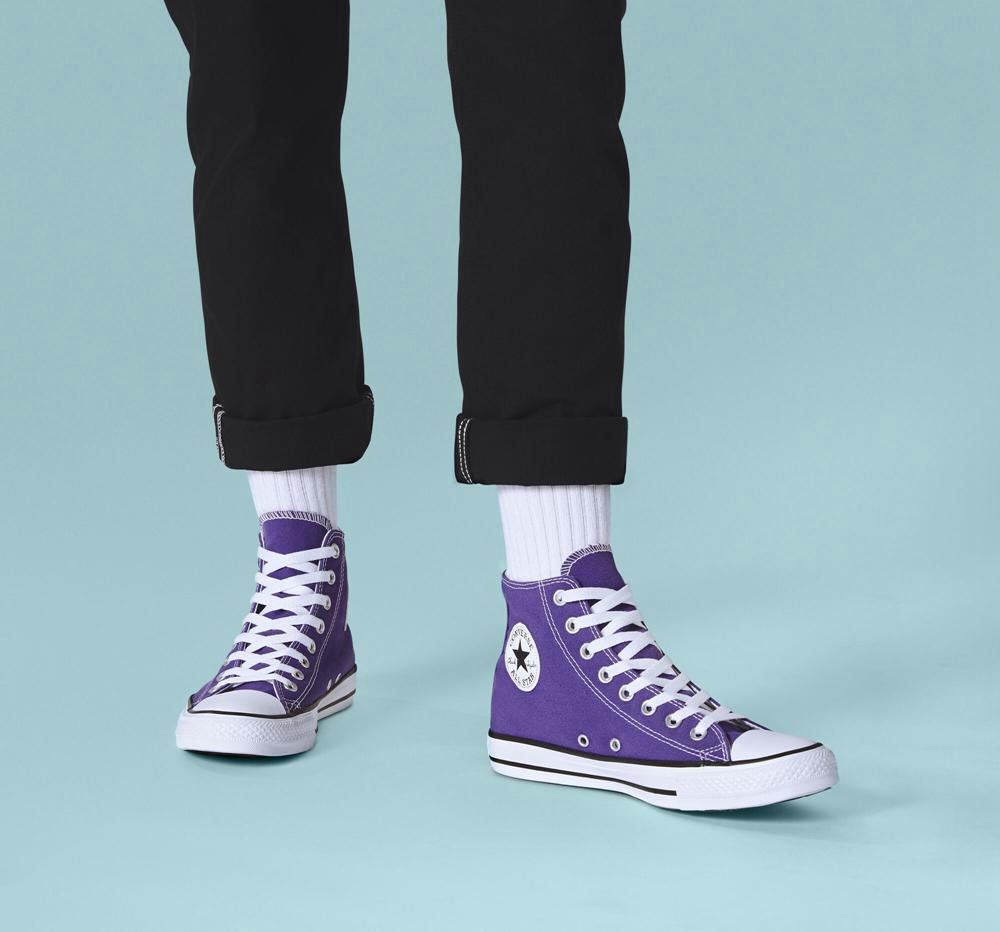 Electric Purple Women's Converse Chuck Taylor All Star Classic Unisex High Tops  India |  AYSM-02394