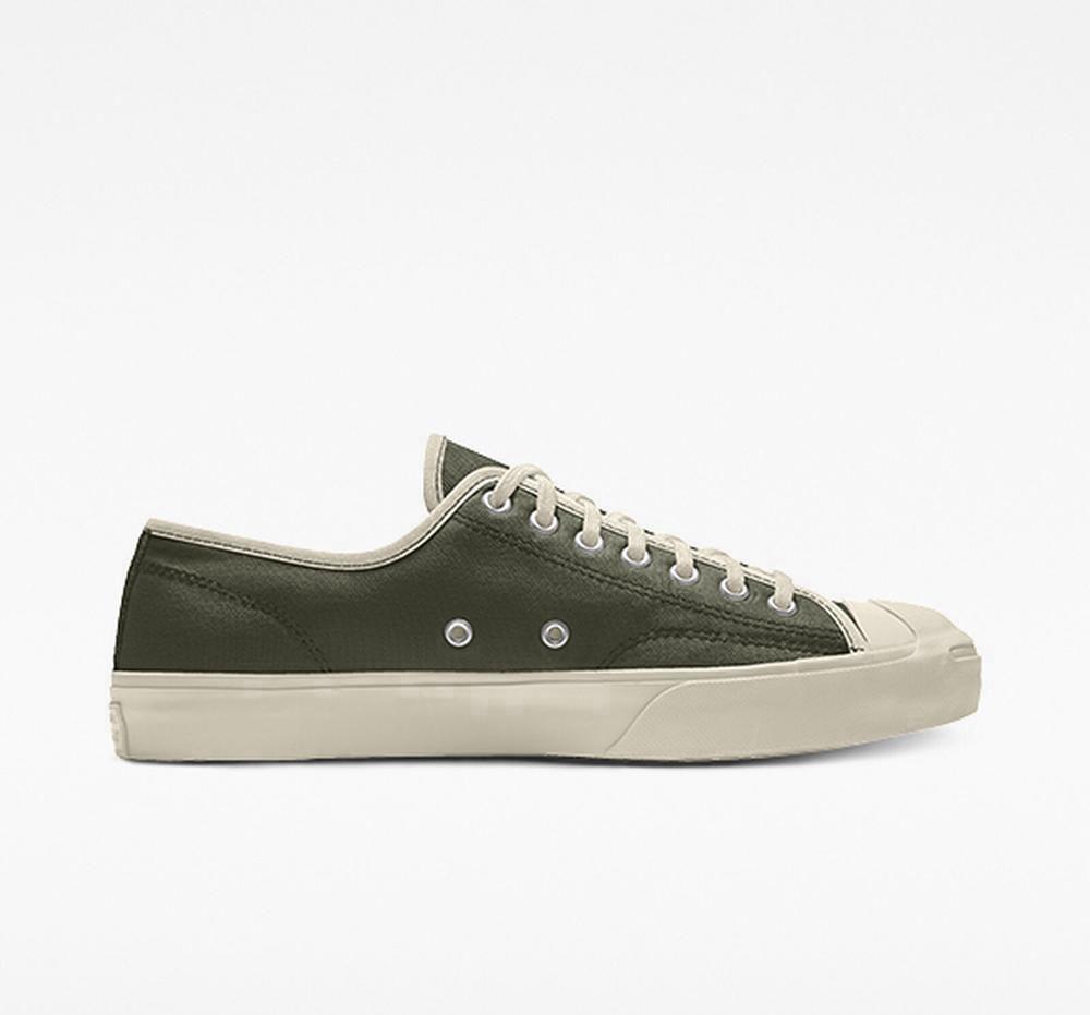 Green Cargo Khaki Men\'s Converse Custom Jack Purcell Canvas By You Unisex Low Tops  India |  CJOI-80973