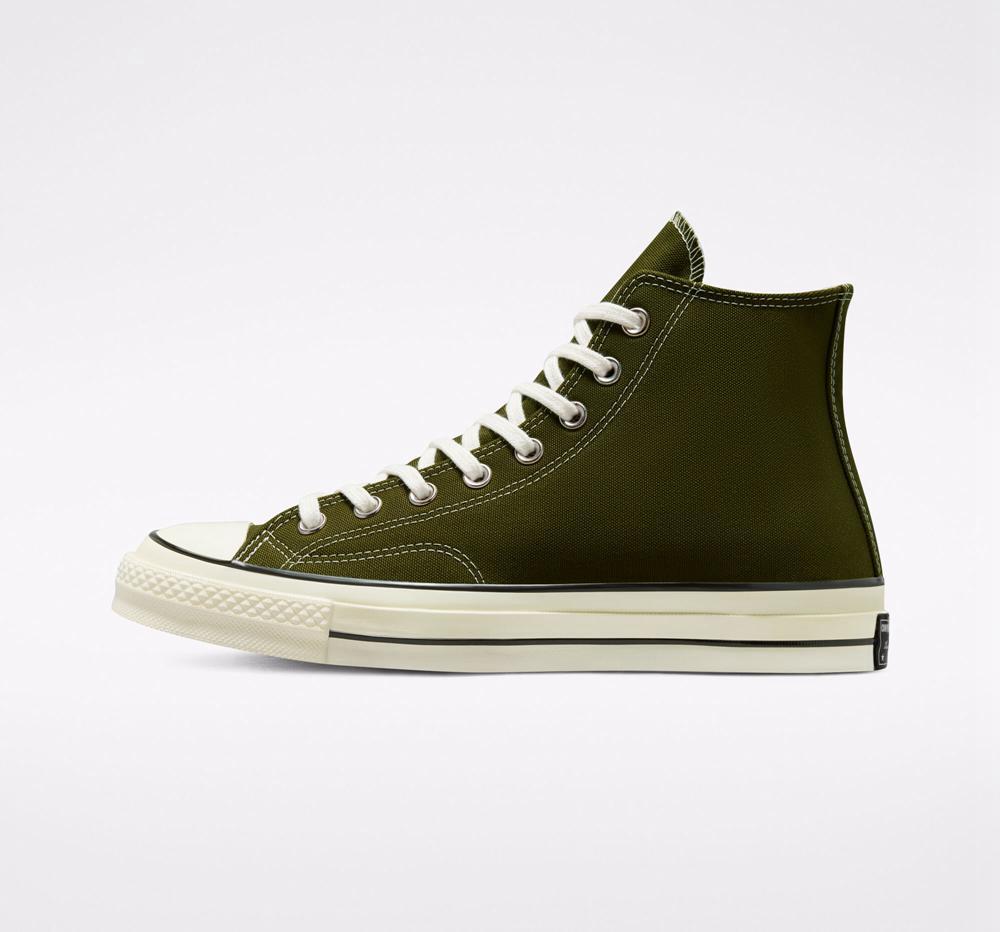 Green Dark Moss / Egret / Black Men's Converse Chuck 70 Vintage Canvas Unisex High Tops  India |  GDTW-17938