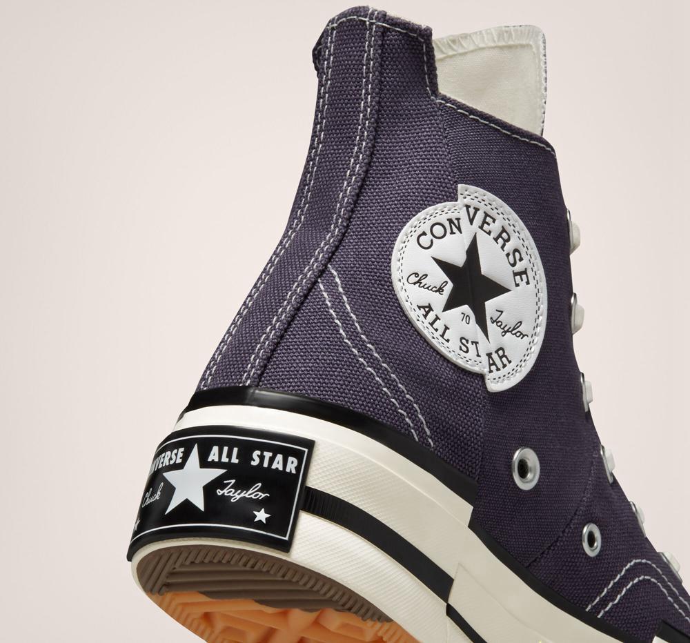 Green Dark Raisin / Egret / Black Men's Converse Chuck 70 Plus Unisex High Top Platform Shoes  India |  AQKU-89605